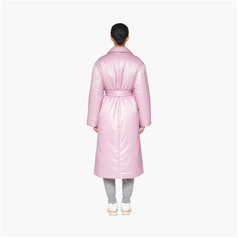 miu miu pink coat|Alabaster Pink Belted nylon down coat .